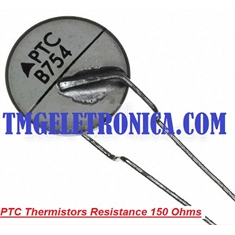 150R Ohms - PTC 150R Ohms Series B754 EPCOS / TDK,  PTC Thermistors Ceramic Radial, Sensors Temperature Positive (PTC), Protetores Térmicos Termistor - 420Vac~620Vdc  - RADIAL Metal Prata (Silver) Ø 1 - PTC 150R Ohms Series B754 EPCOS/TDK 420Vac~620Vdc Metal